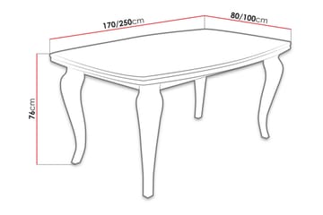 Matbord Tabell 170x100x76 cm - Vit - Möbler - Bord & matgrupp - Matbord & köksbord