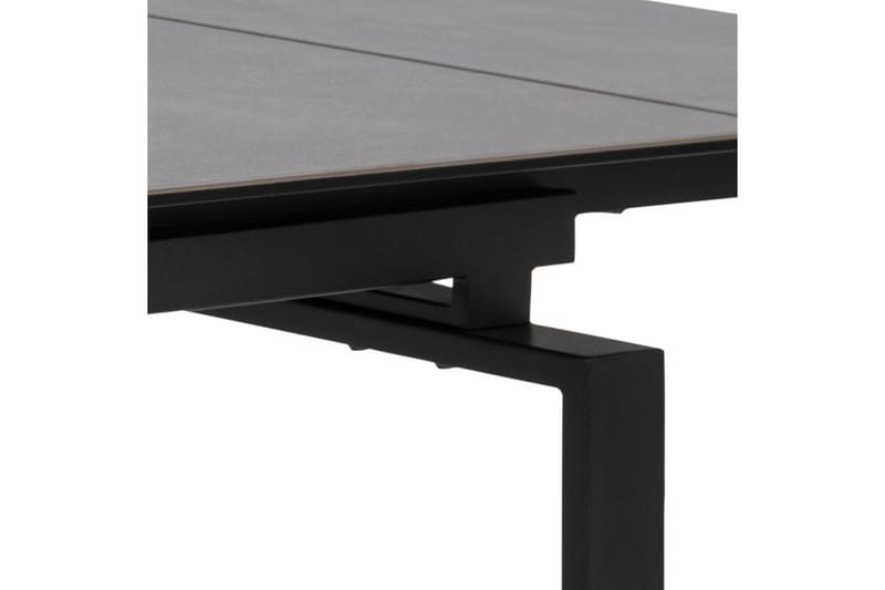 Matbord Vonarx 240 cm - Glas/Svart/Matt Svart - Klaffbord & hopfällbart bord - Marmorbord - Matbord & köksbord