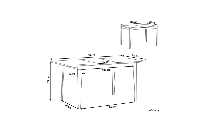 Matbord Pensby 160 cm - Svart - Möbler - Bord & matgrupp - Matbord & köksbord