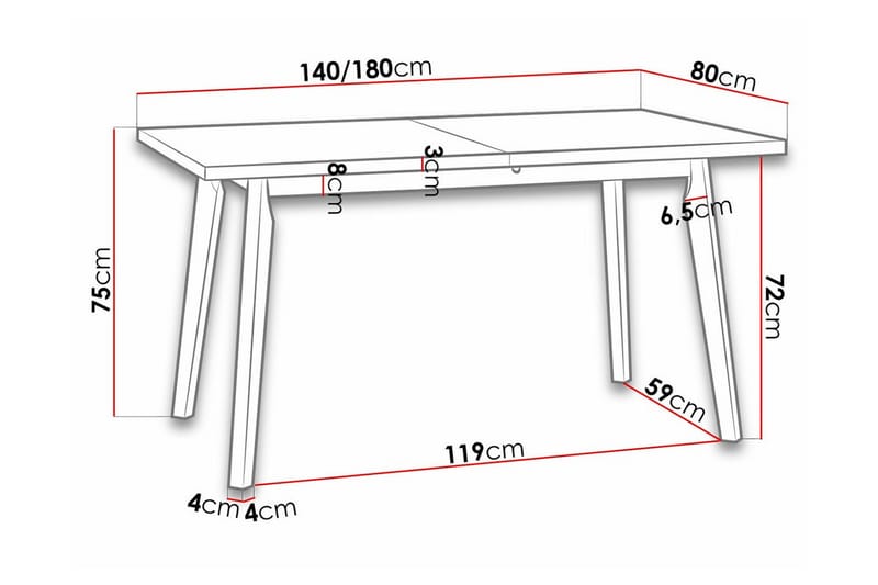 Matbord Patrickswell 80 cm - Svart - Möbler - Bord & matgrupp - Matbord & köksbord