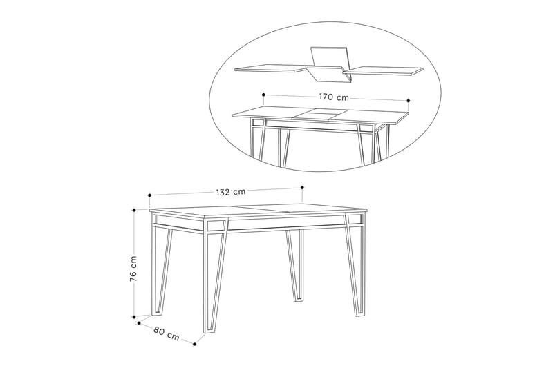 Matbord Kavilash 132 cm Rektangulär - Brun - Möbler - Bord & matgrupp - Matbord & köksbord