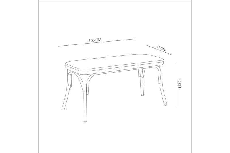 Matbord Oliver 120x75 cm + 2 st Matstolar + Bänk Svart/Brun - Hanah Home - Möbler - Bord & matgrupp - Matgrupp