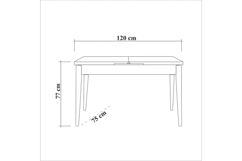 Matbord Oliver 120x75 cm + 2 st Matstolar + Bänk Svart/Brun - Hanah Home - Möbler - Bord & matgrupp - Matgrupp