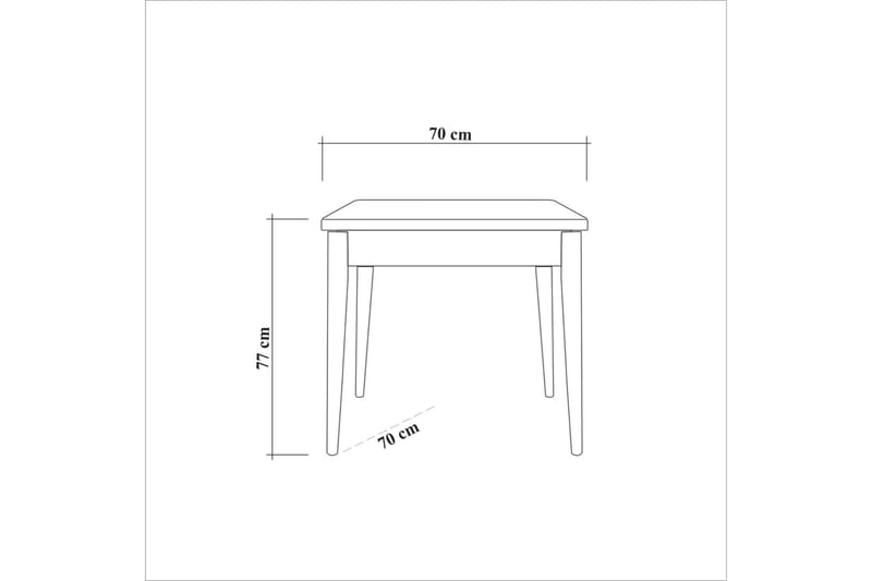 Matbord Oliver 70x70 cm + 2 st Matstolar Svart/Brun - Hanah Home - Möbler - Bord & matgrupp - Matgrupp