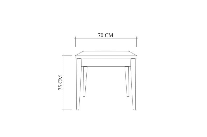 Matbord Oliver 70x70 cm + 2 st Matstolar Svart/Brun - Hanah Home - Möbler - Bord & matgrupp - Matgrupp