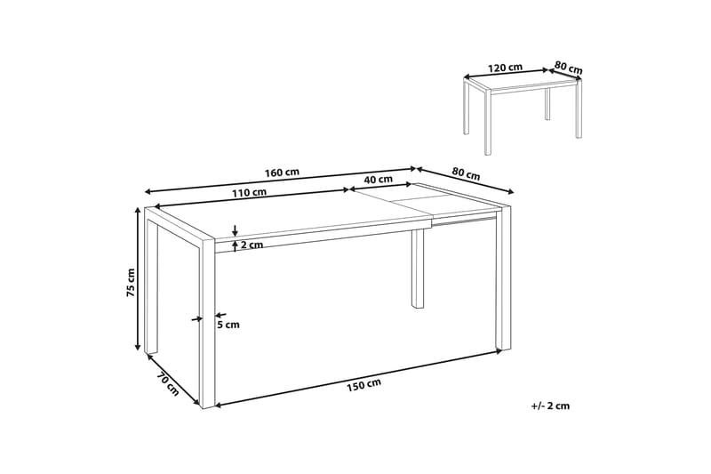 Matbord Renton Förlängningsbart 120-160x80 cm - Svart - Möbler - Bord & matgrupp - Matbord & köksbord