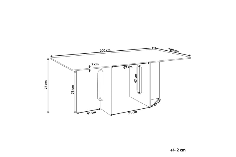 Matbord Stettler 100x200 cm - Ljusbrun - Möbler - Bord & matgrupp - Matbord & köksbord