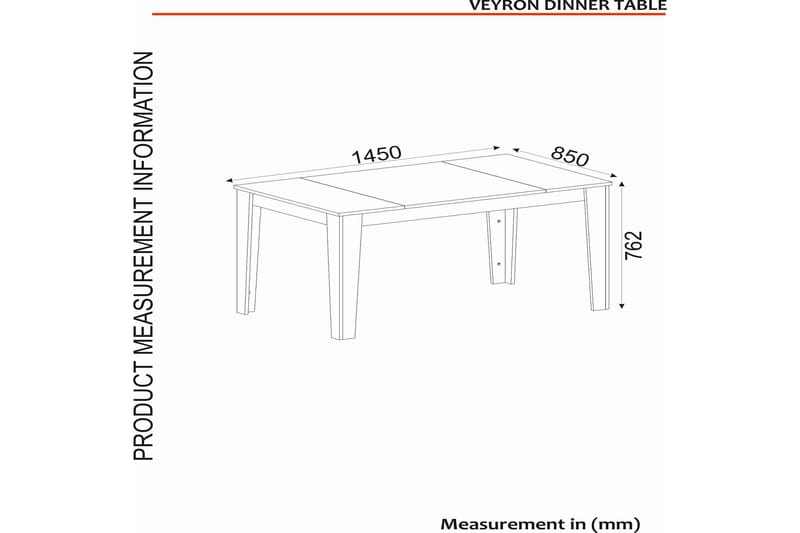 Matbord Veyron 145 cm Rektangulär - Beige/Sandsten - Möbler - Bord & matgrupp - Matbord & köksbord