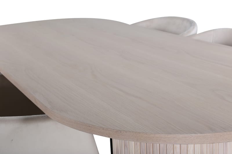 Matgrupp Cinaba  200 cm Oval med 4 Beraid stolar - Beige - Möbler - Bord & matgrupp - Matgrupp