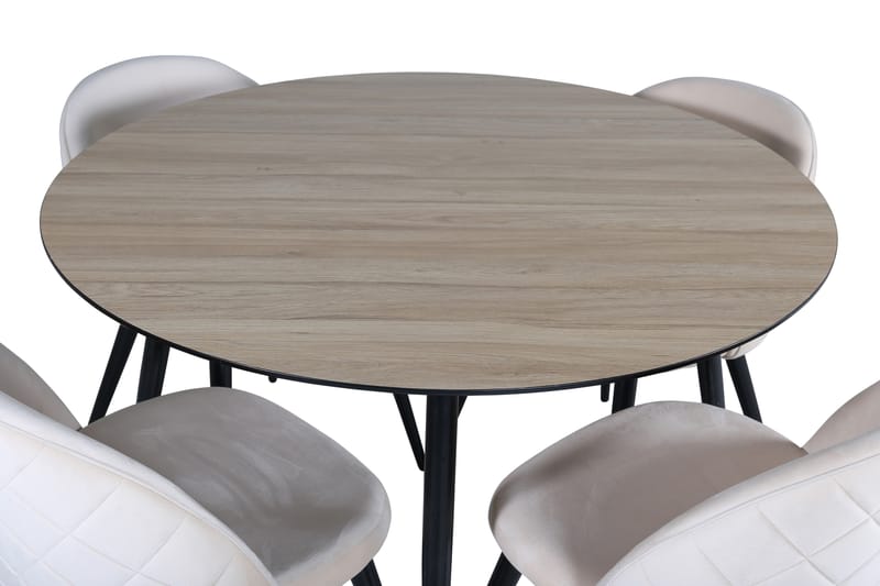 Matgrupp Durango 100 cm Rund med 4 Longreone Stolar - Beige - Möbler - Bord & matgrupp - Matgrupp