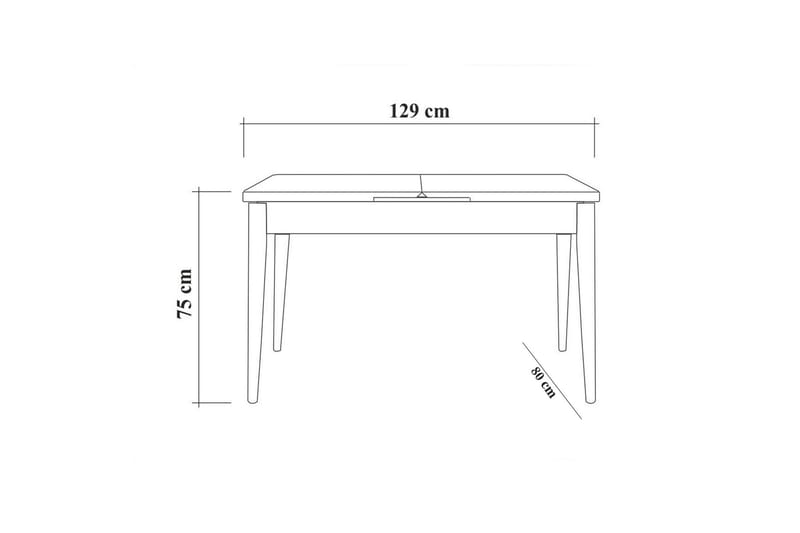 Matgrupp 4 delar Swonger 75 cm - Vit|Antracit - Möbler - Bord & matgrupp - Matgrupp