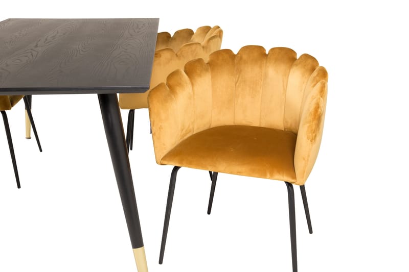 Matgrupp Kenton 180 cm med 4 Limhamn Matstolar Gul - Furniture Fashion - Matgrupp