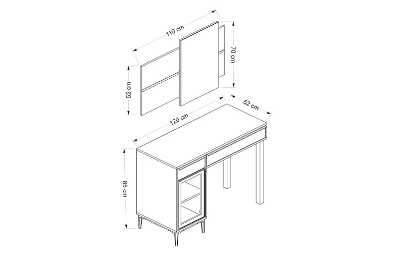 Sminkbord Elevate 120 cm - Svart - Möbler - Bord & matgrupp - Sminkbord & toalettbord