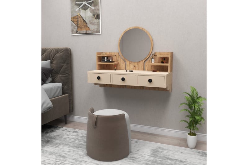 Sminkbord Hines 90 cm - Brun/Beige - Möbler - Bord & matgrupp - Sminkbord & toalettbord