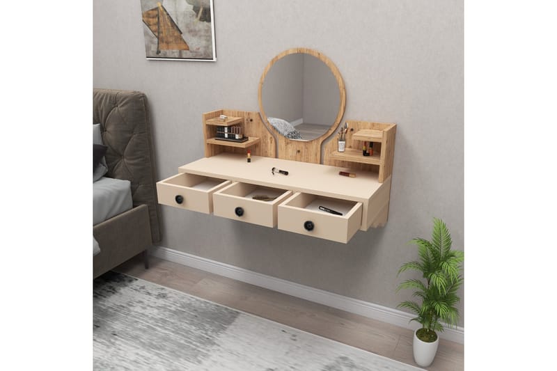 Sminkbord Hines 90 cm - Brun/Beige - Möbler - Bord & matgrupp - Sminkbord & toalettbord