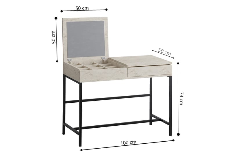 Sminkbord Lindadia 100 cm - Beige - Möbler - Bord & matgrupp - Sminkbord & toalettbord