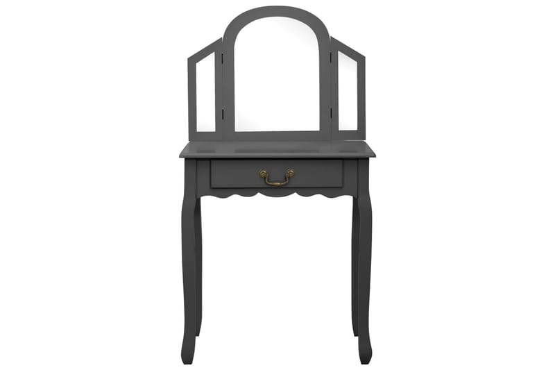 Sminkbord med pall grå 65x36x128 cm kejsarträ MDF - Grå - Sminkbord & toalettbord