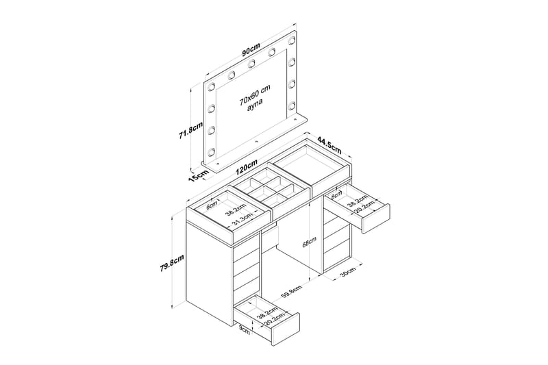 Sminkbord Ramender 120 cm - Glass - Möbler - Bord & matgrupp - Sminkbord & toalettbord