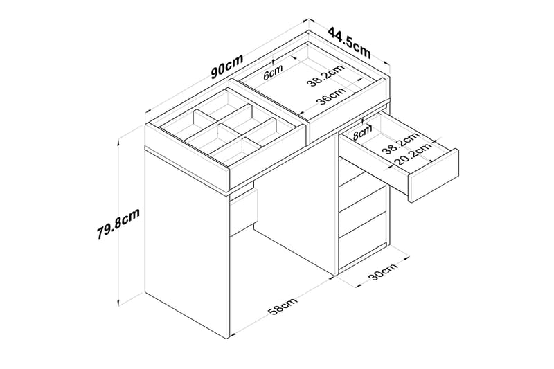 Sminkbord Ramender 90 cm - Glass - Möbler - Bord & matgrupp - Sminkbord & toalettbord