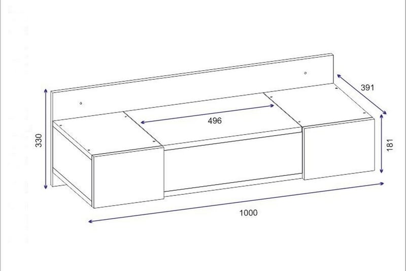 Sminkbord Zakkum 100 cm - Antracit - Möbler - Bord & matgrupp - Sminkbord & toalettbord