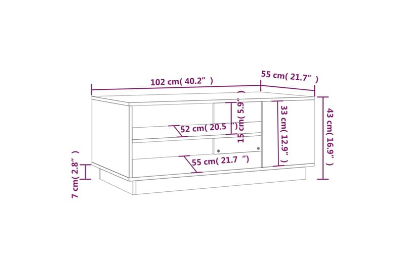 Soffbord betonggrå 102x55x43 cm spånskiva - Grå - Möbler - Bord & matgrupp - Soffbord