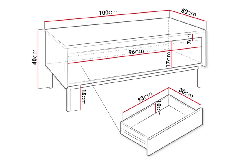 Soffbord Bjurholm 100 cm - Svart - Möbler - Bord & matgrupp - Soffbord