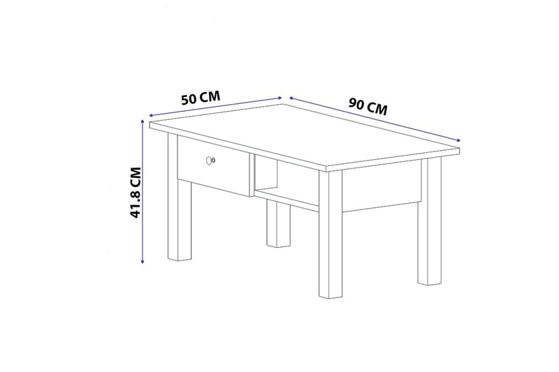 Soffbord Coruche 90x50 cm Mörkblå - Hanah Home - Möbler - Bord & matgrupp - Soffbord