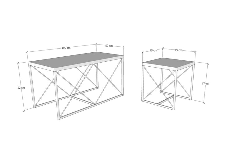 Soffbord Defneia 100 cm - Antracit/Svart - Möbler - Bord & matgrupp - Soffbord