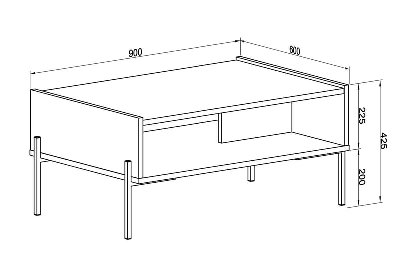 Soffbord Desirae 90 cm - Brun/Svart - Möbler - Bord & matgrupp - Soffbord