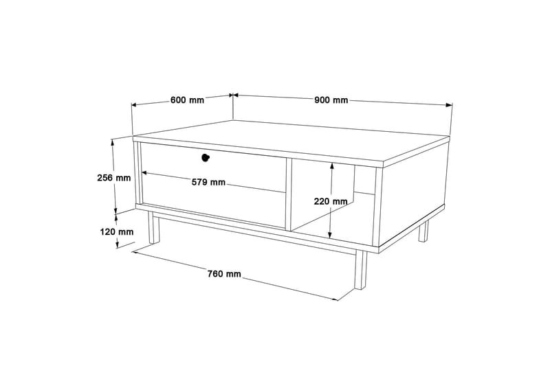 Soffbord Famke 90 cm - Ek - Möbler - Bord & matgrupp - Soffbord