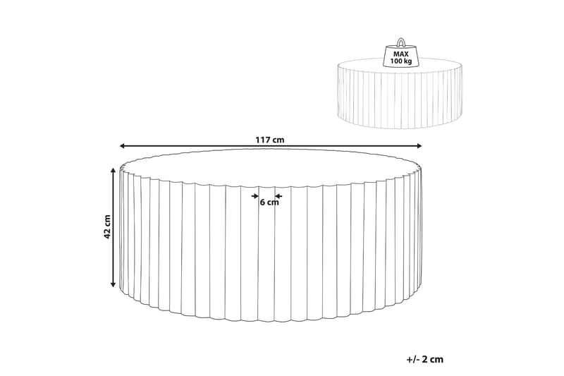 Soffbord Fox Creek 117 cm Rund - Vit - Möbler - Bord & matgrupp - Soffbord