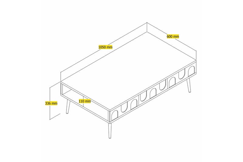 Soffbord Hazim 105 cm - Cream/Guld - Möbler - Bord & matgrupp - Soffbord