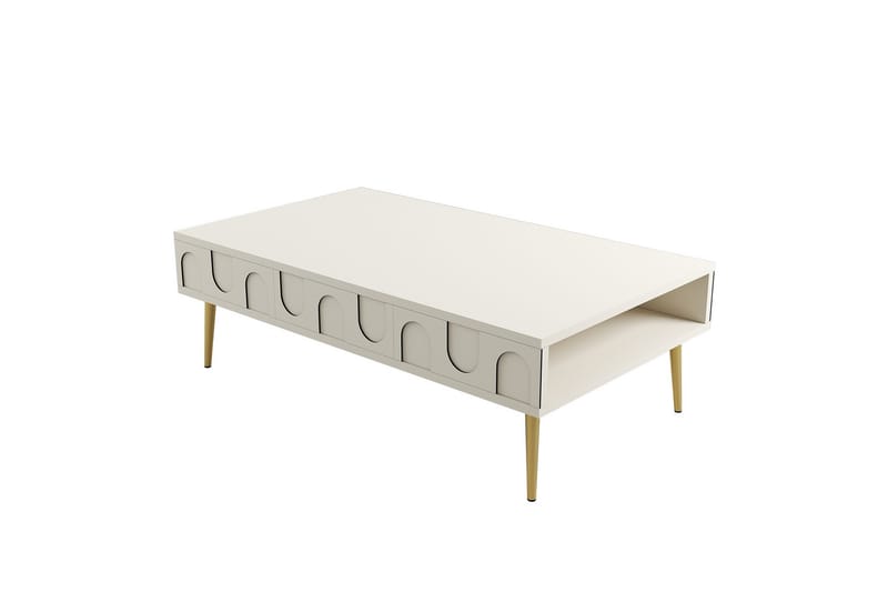 Soffbord Hazim 105 cm - Cream/Guld - Möbler - Bord & matgrupp - Soffbord