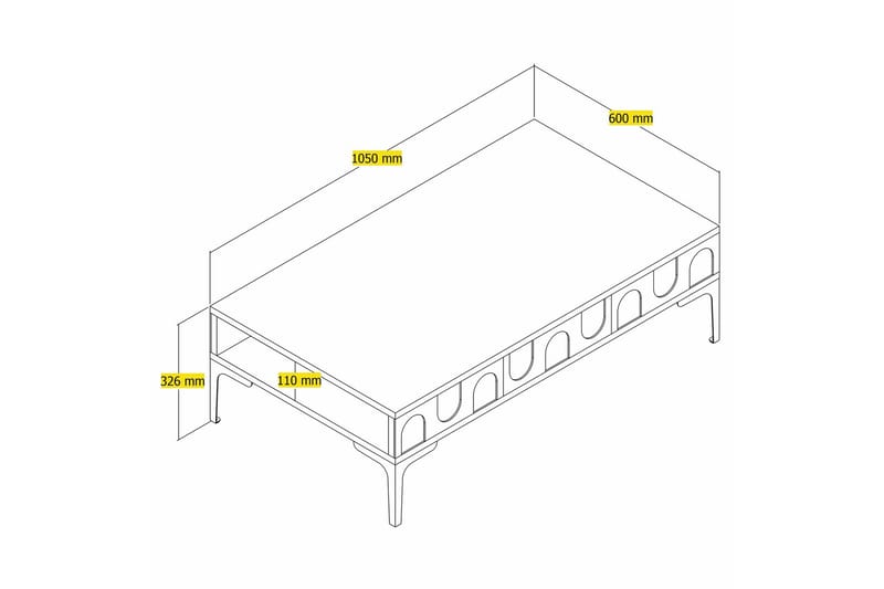 Soffbord Hazim 105 cm - Cream/Svart - Möbler - Bord & matgrupp - Soffbord