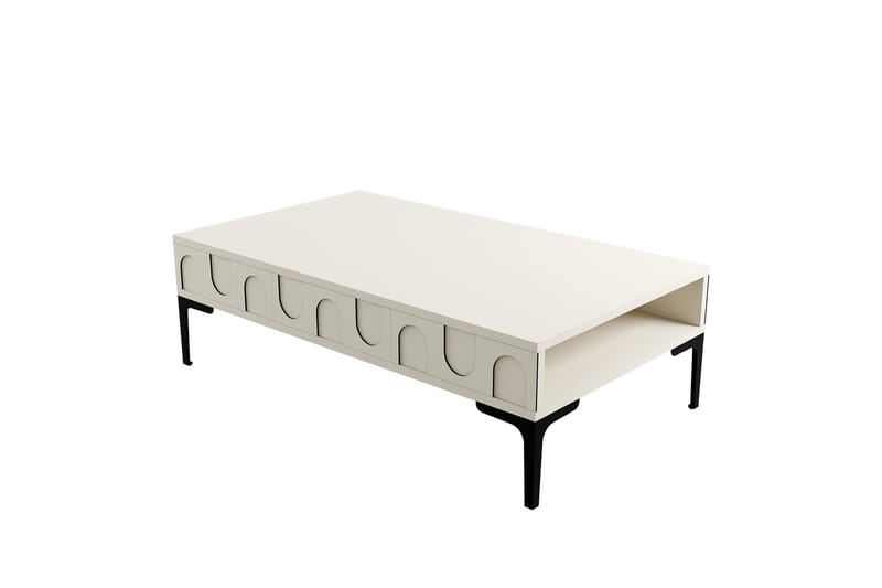 Soffbord Hazim 105 cm - Cream/Svart - Möbler - Bord & matgrupp - Soffbord