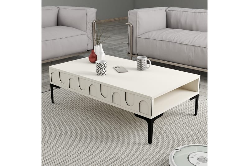 Soffbord Hazim 105 cm - Cream/Svart - Möbler - Bord & matgrupp - Soffbord