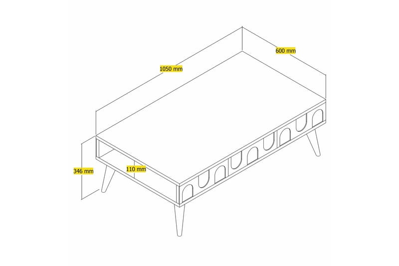 Soffbord Hazim 105 cm - Cream/Valnöt - Möbler - Bord & matgrupp - Soffbord