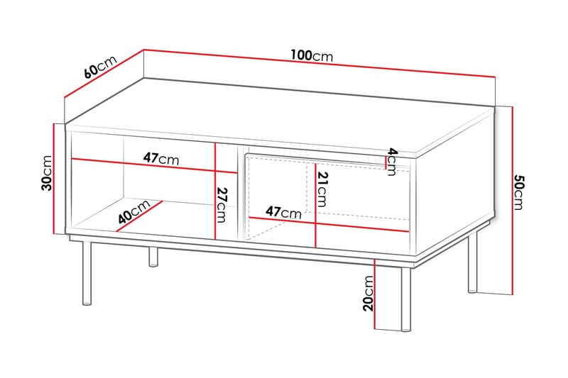 Soffbord Hollander 100 cm - Svart/Guld - Möbler - Bord & matgrupp - Soffbord