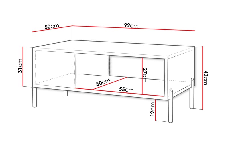 Soffbord Holmes 92 cm - Vit - Möbler - Bord & matgrupp - Soffbord