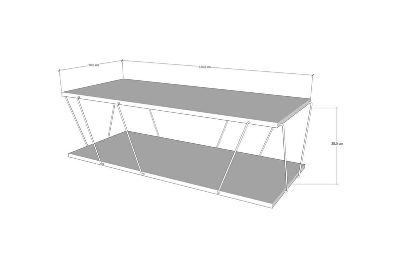 Soffbord Labranda 120 cm - Guld/Marmor - Möbler - Bord & matgrupp - Soffbord