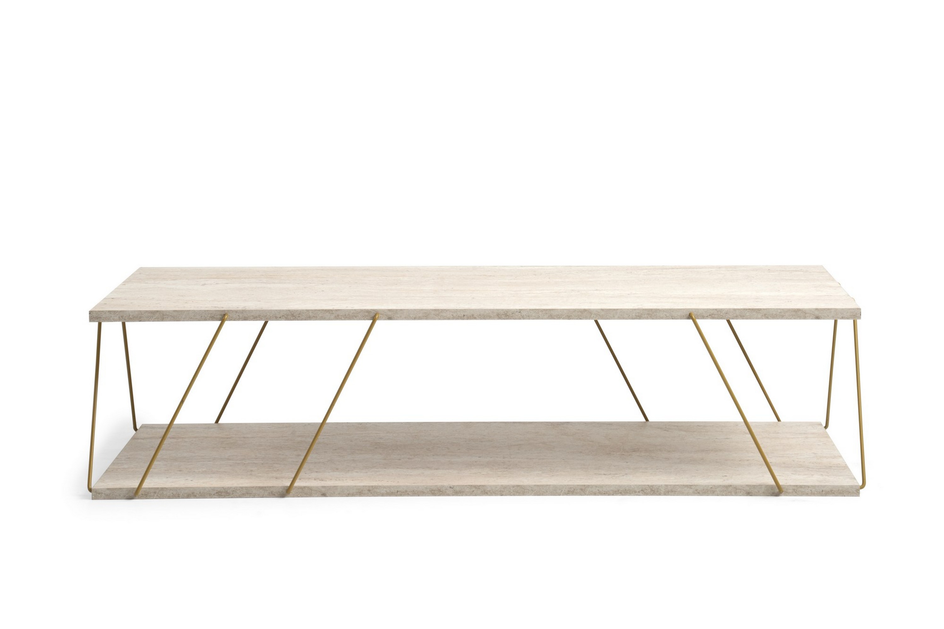 Soffbord Labranda 120 cm - Guld/Marmor Vit,Guld