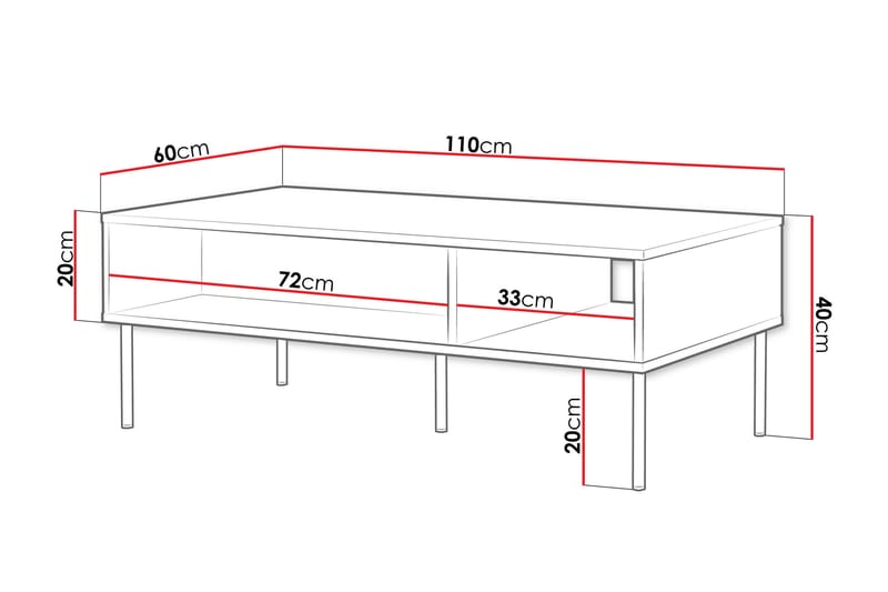 Soffbord Laholm 110 cm - Svart - Möbler - Bord & matgrupp - Soffbord