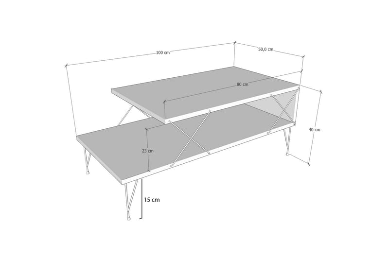 Soffbord Loiret 100 cm - Guld/Marmor - Möbler - Bord & matgrupp - Soffbord