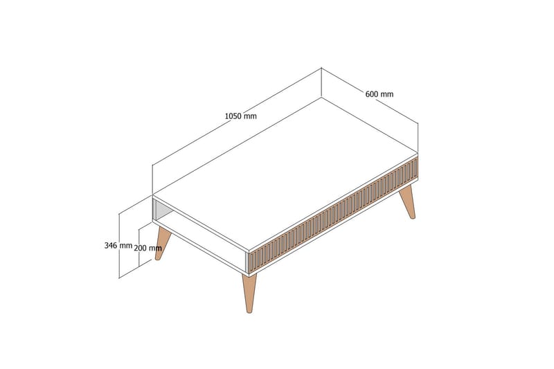 Soffbord Milanda 105 cm - Valnöt/Beige - Möbler - Bord & matgrupp - Soffbord