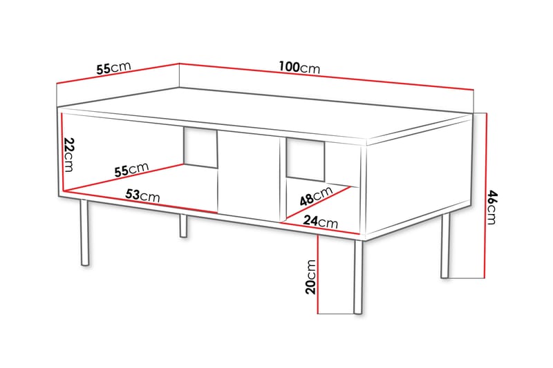 Soffbord Munkedal 100 cm - Kashmir - Möbler - Bord & matgrupp - Soffbord