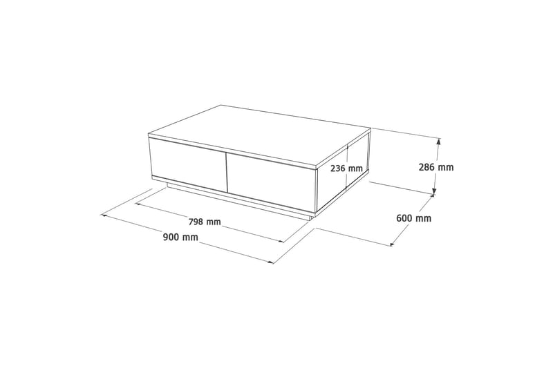 Soffbord Najar 90 cm - Brun/Antracit - Möbler - Bord & matgrupp - Soffbord