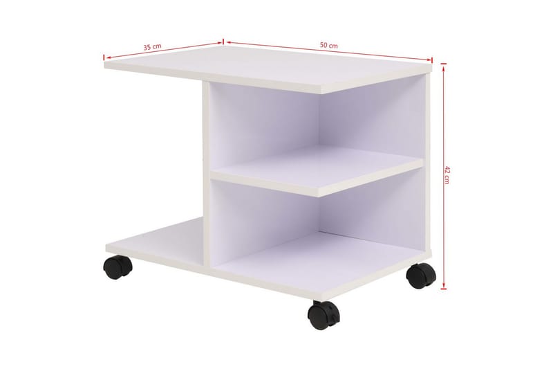 Rullhylla 50x35x42 cm vit - Vit - Möbler - Bord & matgrupp - Soffbord