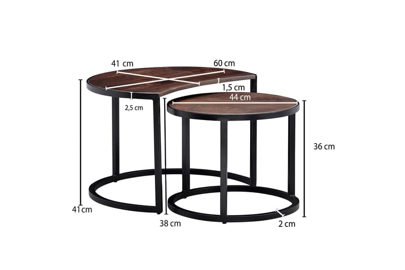 Satsbord Clanton 60 cm Runt - Teak/Svart - Möbler - Bord & matgrupp - Soffbord