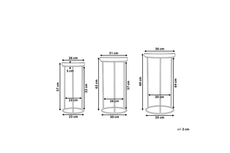 Satsbord Laganne 36 cm 3-pack - Svart - Möbler - Bord & matgrupp - Soffbord