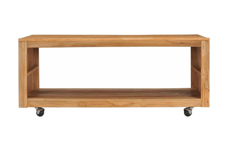 Soffbord 110x60x40 cm massiv teak - Brun - Möbler - Bord & matgrupp - Soffbord - Soffbord med hjul